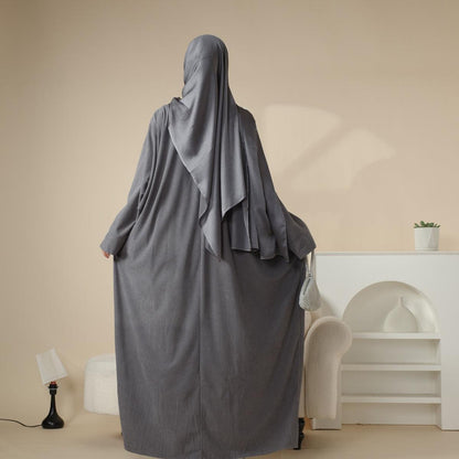 Corduroy Cardigan Open Abaya (MOA028)