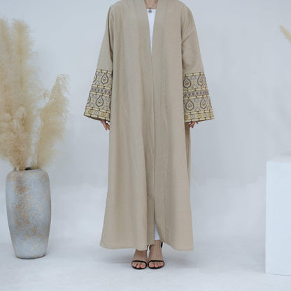Exquisite Embroidery Set Open Abaya (MOA039)