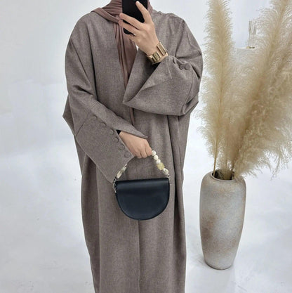 Linen Cardigan Open Abaya (MOA042)