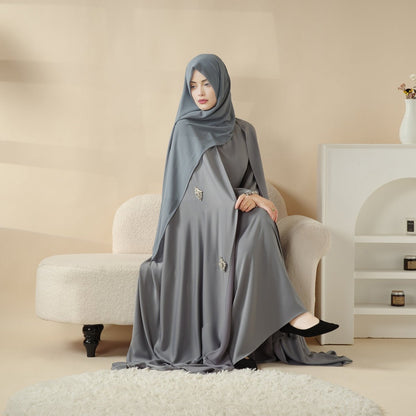 Cape Abaya, Haute Couture Heavy Rhinestone Abaya (MOA067)