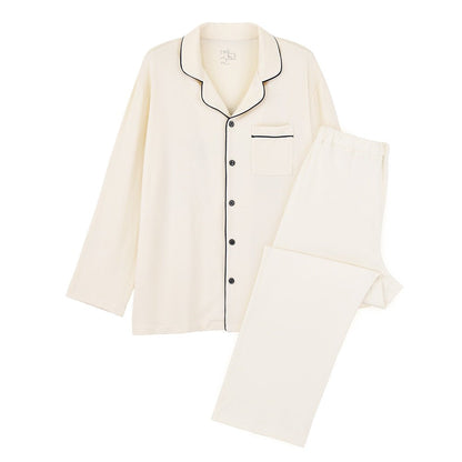 Modal Mixed Cotton Knitted Pajamas Couple Loungewear Set Soft and Smooth (MS085)