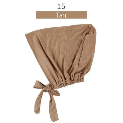 Stretch Cotton Tie-Back Under Cap | Adjustable Hijab Bonnet(MH200)