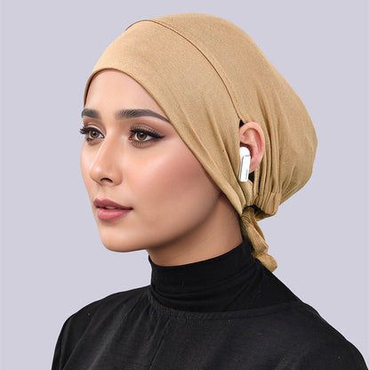 Mercerized Cotton Tie-Back Under Cap with Ear Openings(MH204)