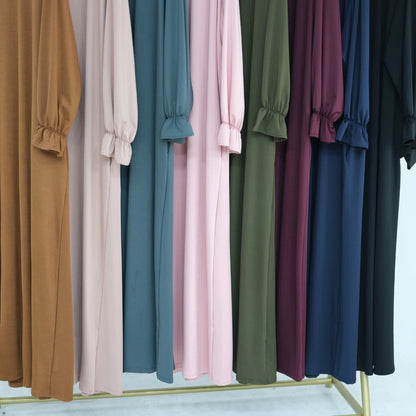 Modest Casual Hooded Abaya Collection | Tone Robes with Bubble Sleeves (MJ021)