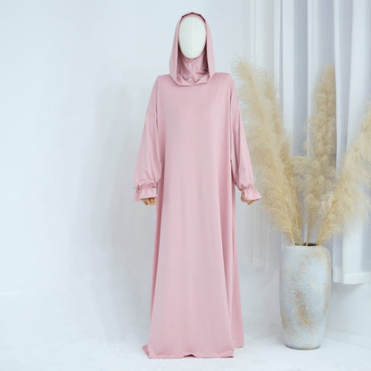 Modest Casual Hooded Abaya Collection | Tone Robes with Bubble Sleeves (MJ021)