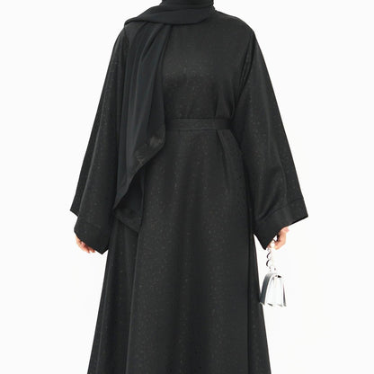 Modest Elegant Dress 3D Textured Printer with Flared Sleeves(MOA210)