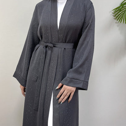 Modest Elegant Dress 3D Textured Printer with Flared Sleeves(MOA210)