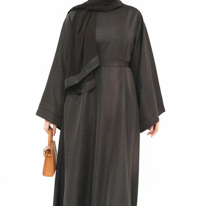 Modest Elegant Dress 3D Textured Printer with Flared Sleeves(MOA210)