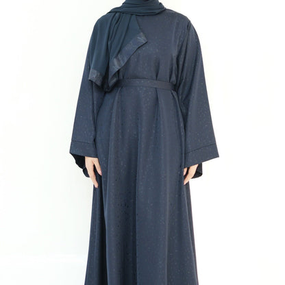 Modest  Elegant Solid Color Abaya Robe with Wide Sleeves & Detachable Belt(MA279)