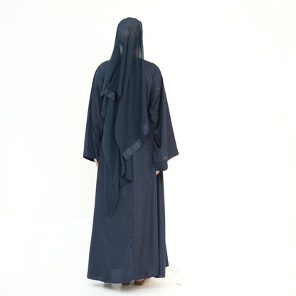 Modest  Elegant Solid Color Abaya Robe with Wide Sleeves & Detachable Belt(MA279)