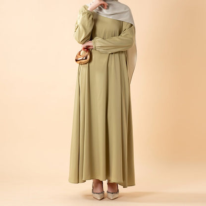 Modest Luxury Premium Satin Abaya | Umbrella Cut A-Line Abaya with Pockets (MA311)