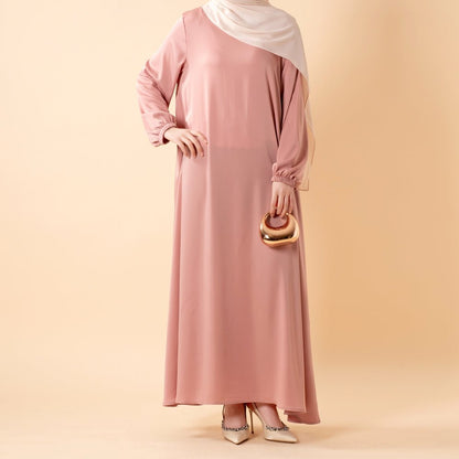 Modest Luxury Premium Satin Abaya | Umbrella Cut A-Line Abaya with Pockets (MA311)