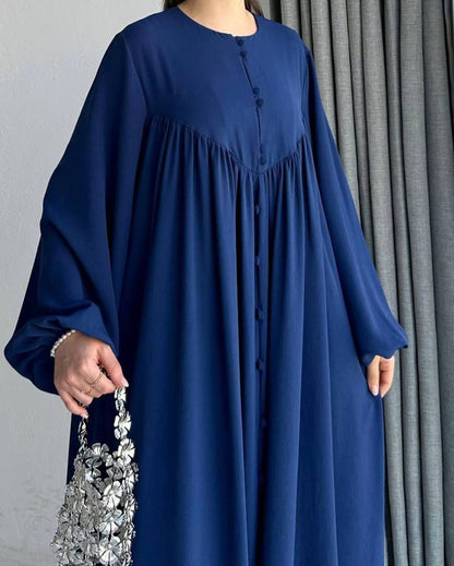 Modest Swinging sleeve Button-down Muslim Abaya (MA174)