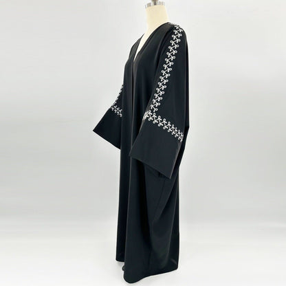 Moonlight Embroidered Abaya Set | Batwing Sleeve Robe with Matching Hijab (MOA183)
