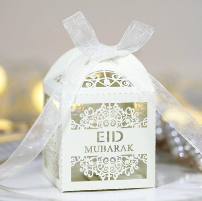 MR018 50 Pcs Happy Eid Mubarak Hollow Candy Box