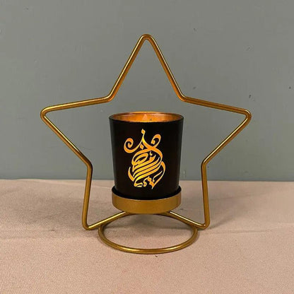 MR041 iron candlestick moon star lamp, ramadan decoration