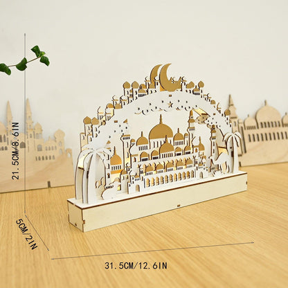MR058 Wooden LED Atmosphere Decorative Moon Lamp