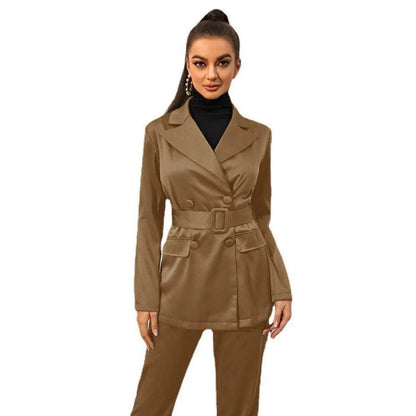 MS012 Formal Four Piece Office Lady Suit Set Work Blazer Jacket Pant
