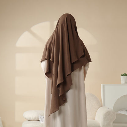 New Two-Layer Crepe Khimar (MK010)