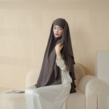 New Two-Layer Crepe Khimar (MK010)