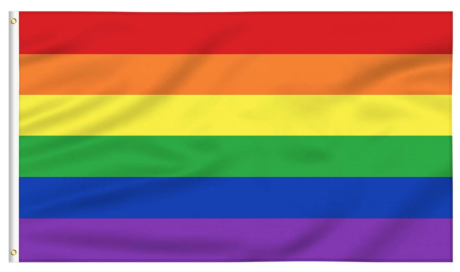 NNEDSZ deluxe rainbow gay pride flag outdoor banner 150x90cm with metal eyelets, suitable for canopies and gazebos.