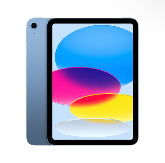 Nova Market iPad with A16 chip, sleek design and high-resolution display, shown from front with screen turned on.