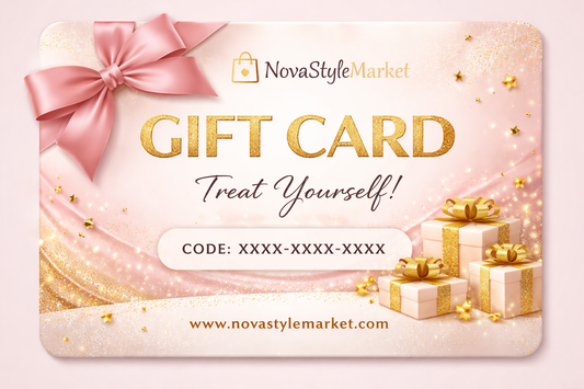 Nova Market gift card featuring the Nova Market logo, perfect for gifting or store credit.