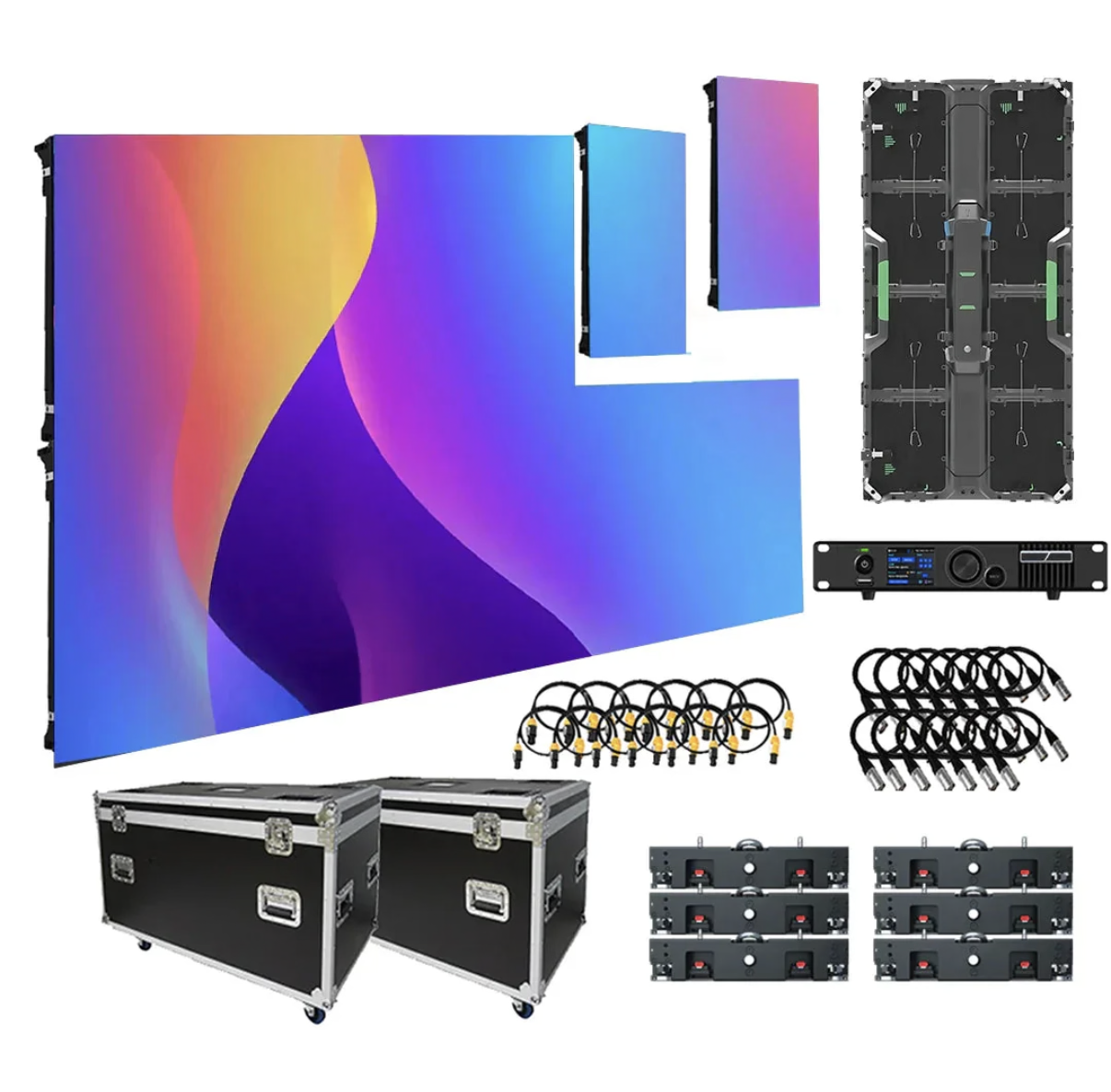 Nova Market MW2.6i 10x5 ft LED video wall display showing vibrant, high-resolution visuals for stage and event use.