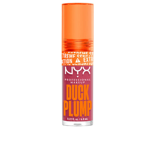 Nyx Professional Make Up Duck Plump lip gloss in Strike a Rose, 6.8 ml, featuring a shiny, tinted rose-colored finish.