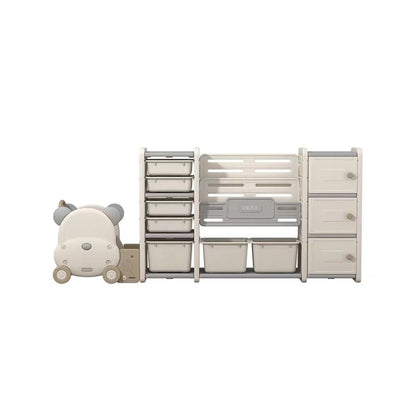 Odin Bear Ivory Bookshelf & Storage Combo Set - TrendDora