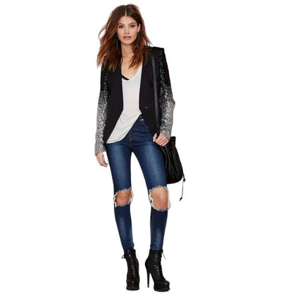 Ombre Sequin Sleeve Blazer(MS242)