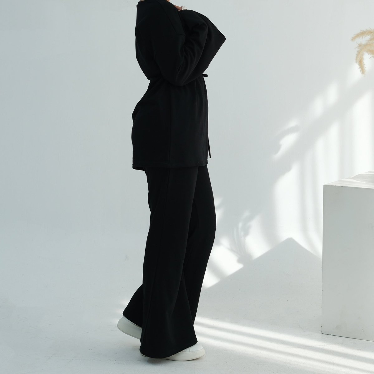 Oversized Cotton Top & Wide-Leg Pants Set(MS450)