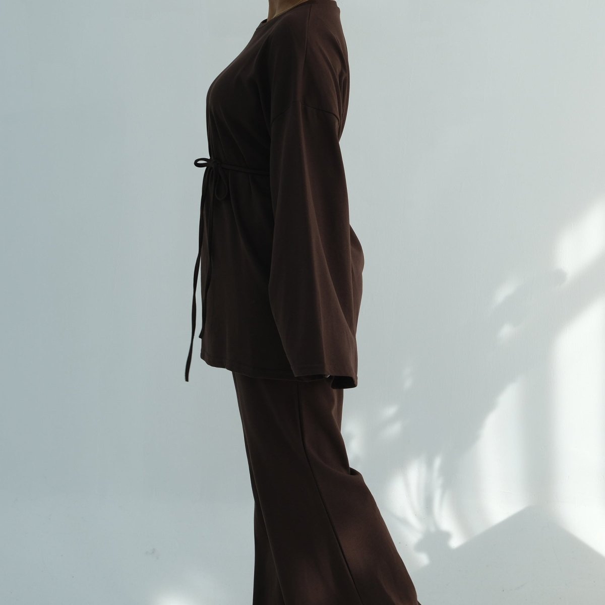 Oversized Cotton Top & Wide-Leg Pants Set(MS450)