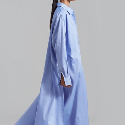Oversized Shirt Dress with Side Slits(MS332)