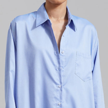 Oversized Shirt Dress with Side Slits(MS332)