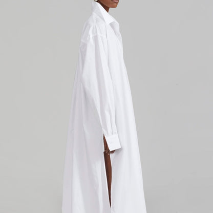 Oversized Shirt Dress with Side Slits(MS332)