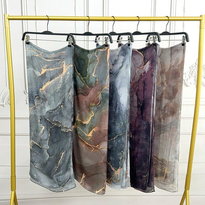 Painted Watercolor Cotton Hijab in Bohemian Style (MH141)