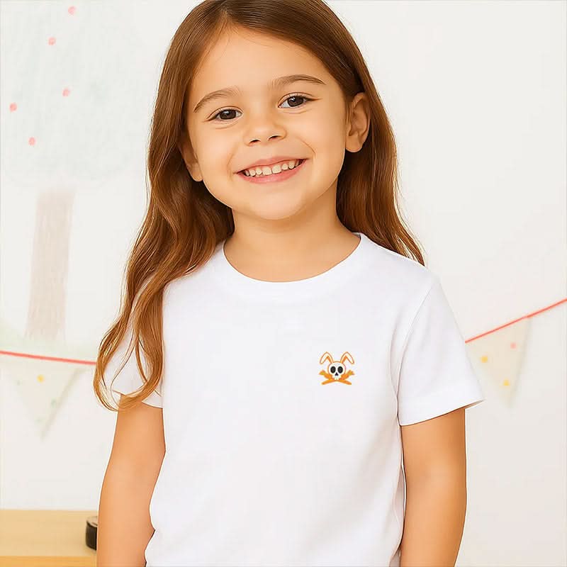 White organic cotton Hotot T-shirt for children by PAPATE, showing the front view with soft fabric and simple design.