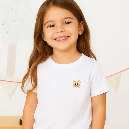 White organic cotton Hotot T-shirt for children by PAPATE, showing the front view with soft fabric and simple design.