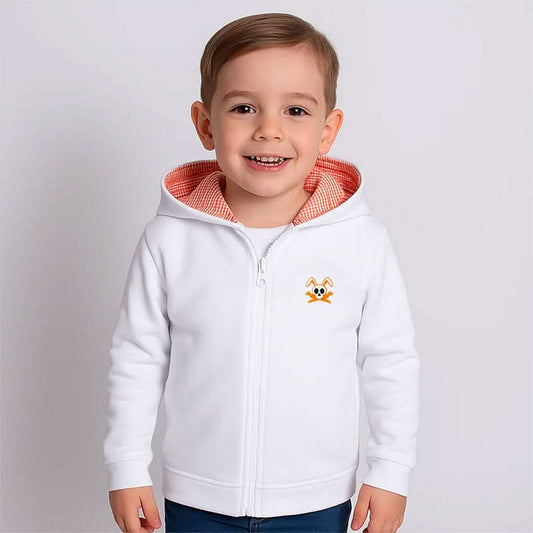 White organic cotton sweatshirt from PAPATE Rhoen, featuring a comfortable fit and eco-friendly material.