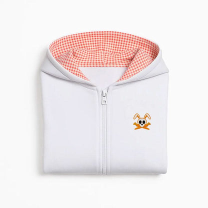 White organic cotton Rhoen sweat by PAPATE, showing the soft fabric and relaxed fit of the children's sweatshirt.