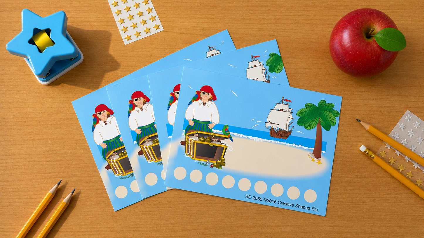 SHAPES ETC. Incentive Punch Cards - Pirates