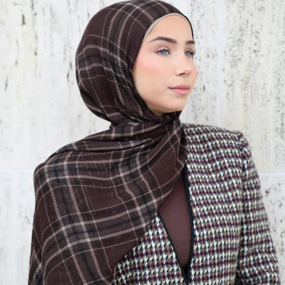 Plaid & Houndstooth Hijab Scarf (MH213)