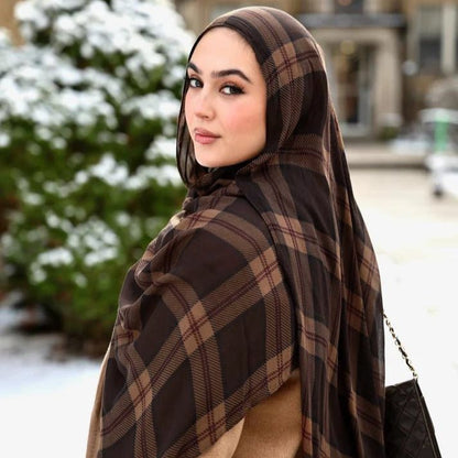 Plaid & Houndstooth Hijab Scarf (MH213)