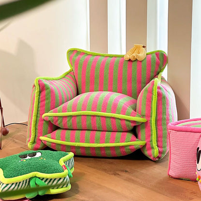 Playful Mind Striped Lazy Sofa Chair - TrendDora