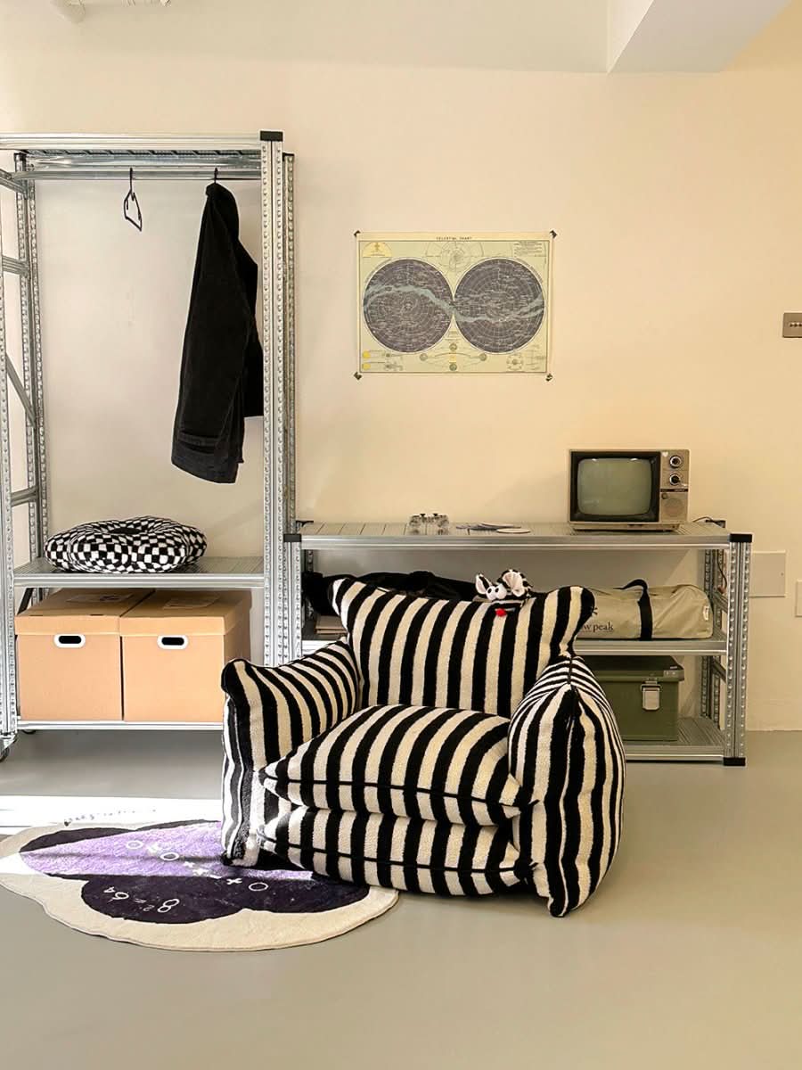 Playful Mind Striped Lazy Sofa Chair - TrendDora
