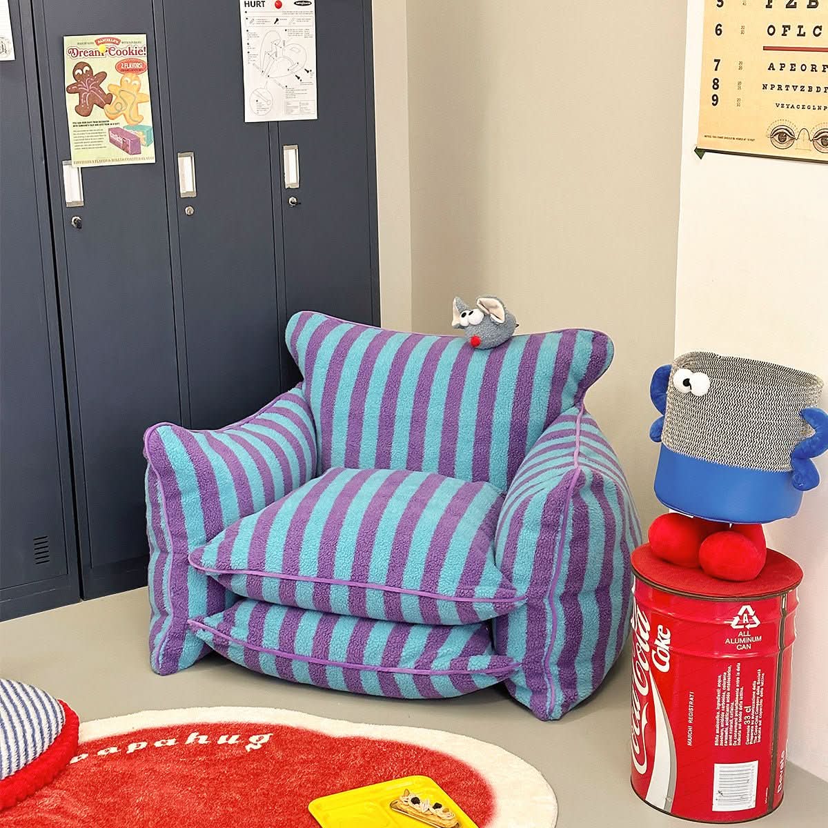 Playful Mind Striped Lazy Sofa Chair - TrendDora