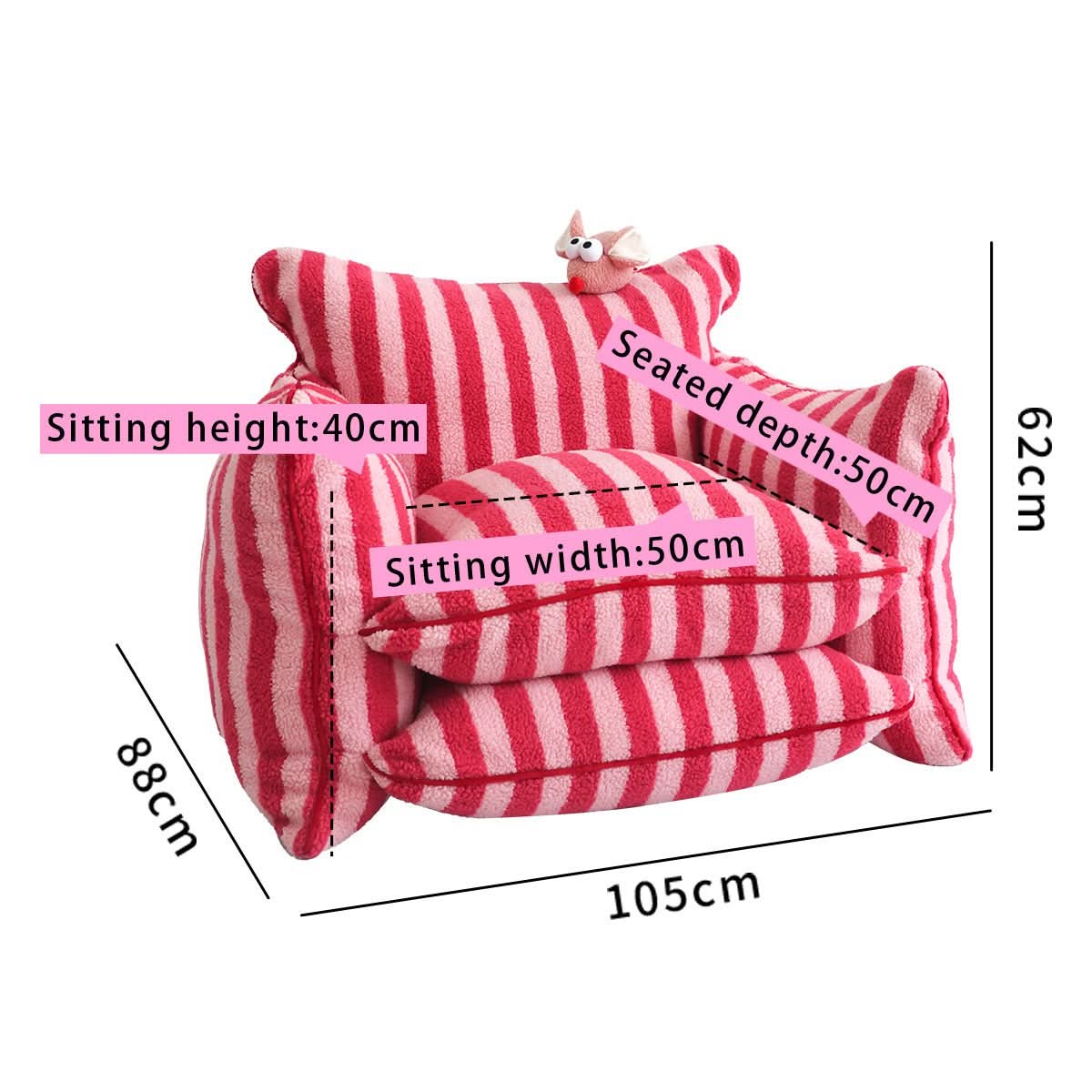 Playful Mind Striped Lazy Sofa Chair - TrendDora