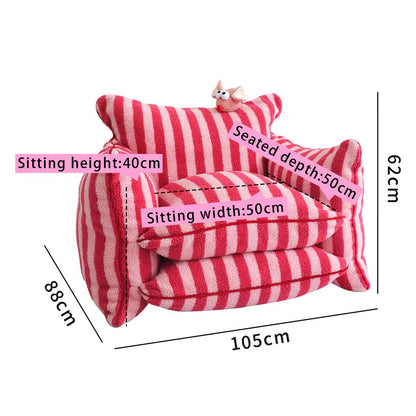 Playful Mind Striped Lazy Sofa Chair - TrendDora