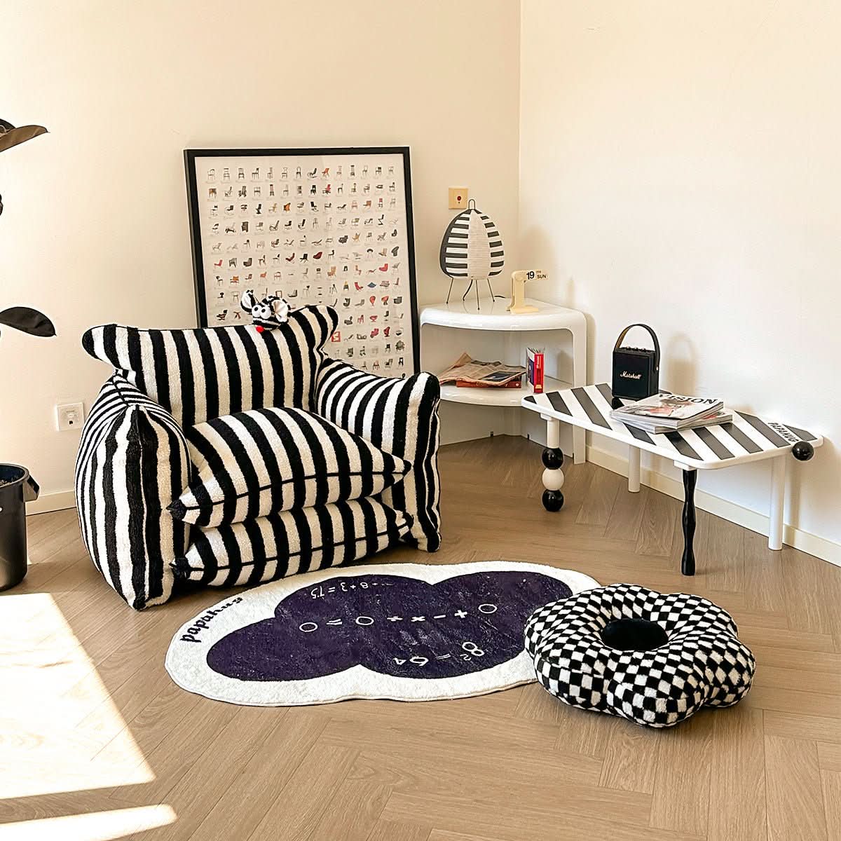 Playful Mind Striped Lazy Sofa Chair - TrendDora